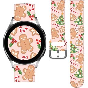 Halloween Watch Bands Compatible with 40mm 44mm Samsung Galaxy Watch 7/6/ 5/4/ 5 Pro (45mm)/ 4 Classic (46mm)/ 3 (41mm)/ Active 2, 20mm Pattern Replacement Silicone Strap for Women