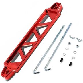 1 Pcs Car Power Hold Down Bracket, Aluminum Alloy Down Bracket, Red Battery Hold Down Sets Fits For Cars, SUVs, Trucks, Vans, Trailers