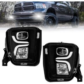 Fog Lights Compatible with 2013 2014 2015 2016 2017 2018 Ram 1500 Pickup, Bumper Driving Fog Lamps Assemblies, 1 Pair with Left and Right Side (Clear Lens) in Kuwait
