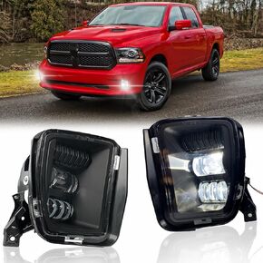 Fog Lights Compatible with 2013 2014 2015 2016 2017 2018 Ram 1500 Pickup, Bumper Driving Fog Lamps Assemblies, 1 Pair with Left and Right Side (Clear Lens)