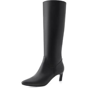 Knee High Boots for Women Kitten Heel Pointed Toe Low Mid Heel Long Tall Boots in Kuwait