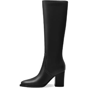 Womens Knee High Boots Retro Chunky Heel Pointed Toe Pull On Classic Knee High Boots for Girls Ladies Retro Tall Boot Winter Fall Fashion Boot