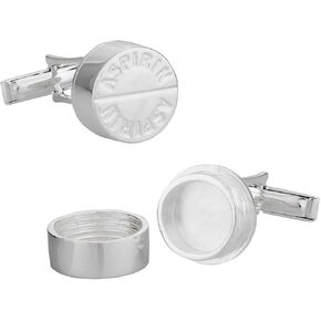 Cuff-Daddy 925 Sterling Silver Aspirin Cuff Links for Doctor with Presentation Box - Functional Pillbox Cufflinks for Men in Solid Sterling Silver