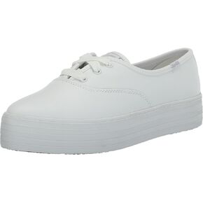 Keds Women's Point Sneaker, White Leather, 7