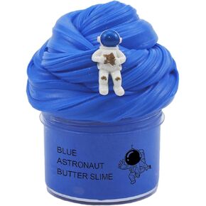Blue Astronaut Butter Slime, Stretchy & Non-Sticky,Idea Stocking Stuffers, Party Favors for Kids, Super Soft and Non-Sticky, Party Favors Stress Relief Toys for Boys and Girls(6OZ,Blue)