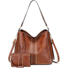 BAIGIO Hobo Bags for Women Handbags Purse and Wallet Set Large Hobo Crossbody Bags Fashion Vegan Leather Tote Bag 2pcs