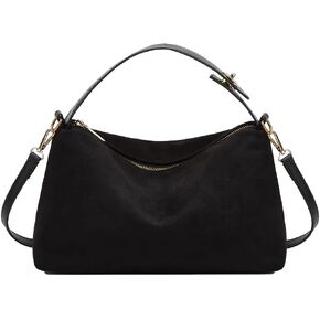 Suede Bag Slouchy Shoulder Bag for Women Crescent Satchel Crossbody Purse Brown Suede Bag Work Tote Handbags