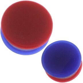 Two Tone Silicone Gauge Ear Plug Stretcher Expander Ears Piercing Available Size 8g (3mm) to 1 1/8" (28mm)(1 Pair)
