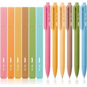 Mr. Pen- Aesthetic Highlighters and Gel Pens, 12 Pack, Bright Colors Bible Highlighters No Bleed, Colorful Ink Gel Pens, Cute Highlighter Pens, No Bleed Highlighters for Bibles, Aesthetic Gel Pens