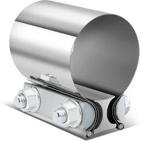 (Pack of 2) 3 Inches Butt Joint Band Exhaust Muffler Seal Clamps Sleeve, Universal Use for 3" Outer Diameter Pipe, Stainless Steel