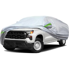 6-Layers Full Car Cover Waterproof All Weather Truck Covers, Weatherproof UV Sun Protection Snow Dust Storm Resistant Car Covers (Fit for Truck 198"-220")