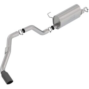 Borla 140801BC S-Type Cat-Back Exhaust System 3.5 in. Pipe 5 in. Tip Single Round Rolled Angle Cut Black Chrome Truck Side Exit T-304 Stainless Steel S-Type Cat-Back Exhaust System