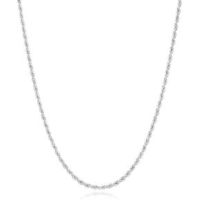 Italian Quality 14k Gold Plated Rope Chain for Men, 3mm 4mm Diamond Cut Stainless Steel Necklace for Men, Sturdy & Non Tarnish Rope Chain Necklaces Mens Jewelry Gift 16 18 20 22 24 26 Inch