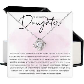 To My Daughter Necklace From Dad, Love Knot Necklace For Daughter, Father Daughter Necklace, Gifts For Daughter, Daughter Gifts From Dad, Birthday Gift, Graduation, Christmas Gift To Daughter From Dad