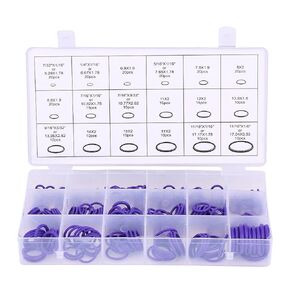 18 Sizes 270Pcs Air Conditioning Rubber Gasket, Car Auto Vehicle Repair Air Conditioning Compressor Seals Assortment Kit ()