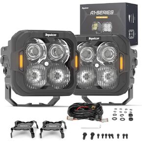 LED Pod Lights,Off Road 80°Spot 120°Flood Combo Light with Amber DRL,80W 3 Inch Cube White Driving Ditch Fog Lights for Trucks