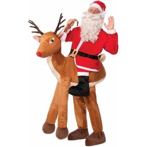 Forum Novelties mens Santa Ride-a-reindeer Adult Costume Party Supplies, Multicolor, One Size US