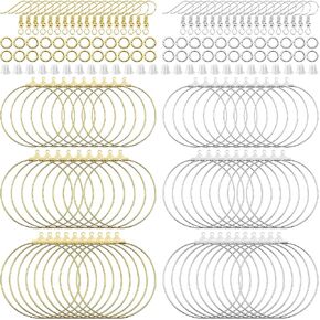 96Pcs Earrings Beading Hoop Set for Jewelry Making,Earring Finding Triangle Teardrop Round Beading Hoop Earrings Bulk with 200Pcs Earring Hooks Hoops Wires for DIY Craft Earring Jewelry Making Earring in Kuwait