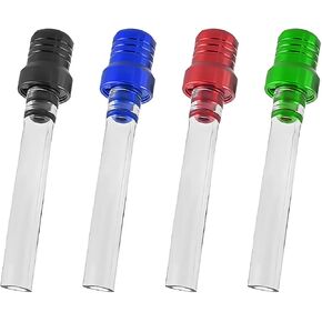 2 PCS Breather Hose Gas Fuel Tank Cap, CNC One Way Tank Valve Vent Tube with Breather Valve, Universal Fuel Gas Cap Vent Tube Breather, Motorcycle Accessories (Blue, Black Hose)