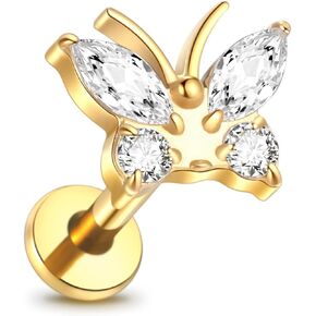 Aumeo التيتانيوم Labret مسمار 16G 8mm Labret ثقب المجوهرات للشفة الزنمة اللولب القرط مربط