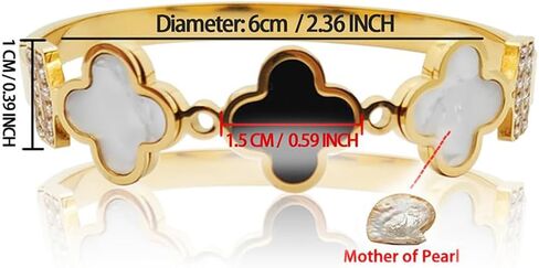 Clover Bracelet 2Pcs, Four Leaf Clover Bracelet Unique Fritillaria Clover Bracelets for Women 18K Gold Plated Four Leaf Lucky Bracelets Jewelry Christmas Valentine's Day Gifts in Saudi Arabia