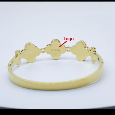 Clover Bracelet 2Pcs, Four Leaf Clover Bracelet Unique Fritillaria Clover Bracelets for Women 18K Gold Plated Four Leaf Lucky Bracelets Jewelry Christmas Valentine's Day Gifts in Saudi Arabia