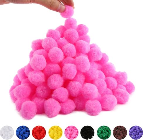 200 Pieces Pom Poms, 1 Inch Craft Pom Pom Balls, Fluffy Soft Craft Pompoms, Pompoms Puff Balls for DIY Creative Arts Crafts Christmas Home Decorations(Purple) in Saudi Arabia