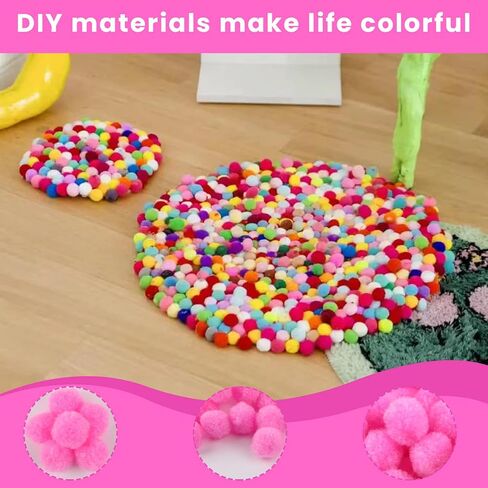200 Pieces Pom Poms, 1 Inch Craft Pom Pom Balls, Fluffy Soft Craft Pompoms, Pompoms Puff Balls for DIY Creative Arts Crafts Christmas Home Decorations(Purple) in Saudi Arabia