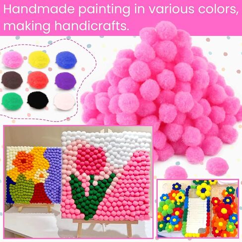 200 Pieces Pom Poms, 1 Inch Craft Pom Pom Balls, Fluffy Soft Craft Pompoms, Pompoms Puff Balls for DIY Creative Arts Crafts Christmas Home Decorations(Purple) in Saudi Arabia