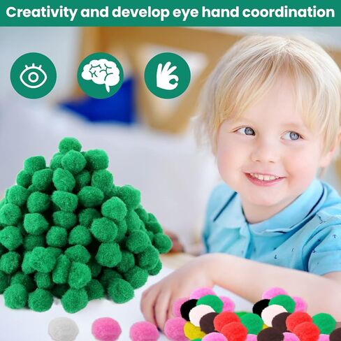 200 Pieces Pom Poms, 1 Inch Craft Pom Pom Balls, Fluffy Soft Craft Pompoms, Pompoms Puff Balls for DIY Creative Arts Crafts Christmas Home Decorations(Purple) in Saudi Arabia