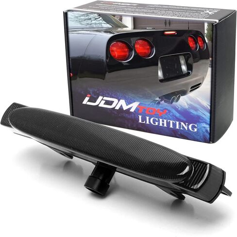 iJDMTOY Smoked Lens F1 Style Strobe Featured LED Trunk Lid High Mount Third Brake Light Assembly Compatible With 1997-2004 Chevy C5 Corvette in Saudi Arabia