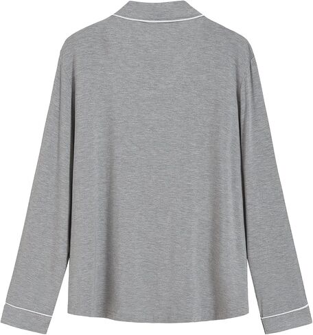 Latuza Women's 2 Pack Viscose Pajama Top Long Sleeve Button Down Shirt in Saudi Arabia