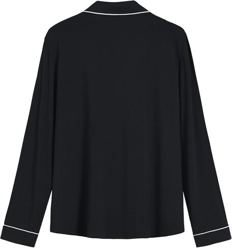 Latuza Women's 2 Pack Viscose Pajama Top Long Sleeve Button Down Shirt in Saudi Arabia