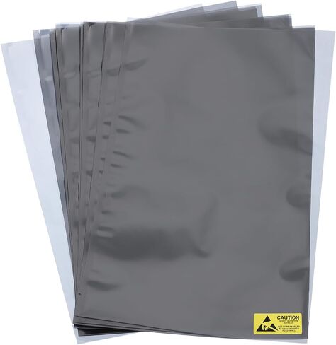 MECCANIXITY 20Pcs Anti Static Bags ESD Shielding Bag Flat Open Top Anti Static Bag for Electronic Devices 9.8x15.7 Inch(250 * 400mm) in Saudi Arabia