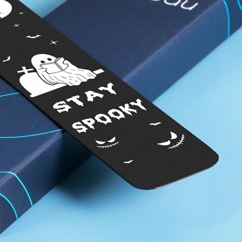 Cute Bookmarks for Women Men Book Lovers, Spooky Boo Basket Stuffers for Women Her Him, Funny Spooky Halloween Bookmarks for Book Lovers Horror Lovers Bookish, White Elephant Gifts for Adults Useful in Saudi Arabia