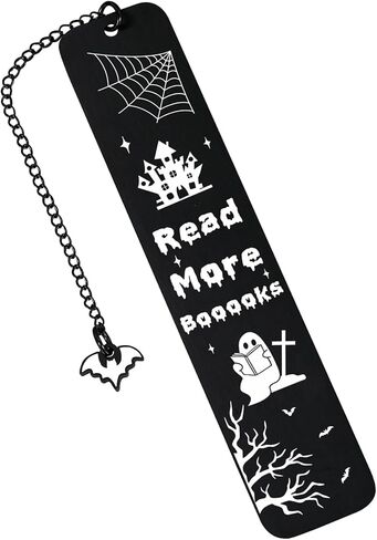 Cute Bookmarks for Women Men Book Lovers, Spooky Boo Basket Stuffers for Women Her Him, Funny Spooky Halloween Bookmarks for Book Lovers Horror Lovers Bookish, White Elephant Gifts for Adults Useful in Saudi Arabia