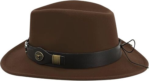 Western Cowboy Hat Wide Brim Felt Cowgirl Fedora Classic Panama Cowboy Hat with Belt Buckle for Women Men in Saudi Arabia