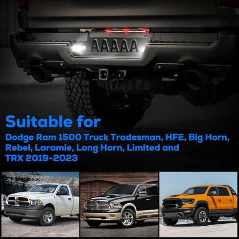 Linkstyle 2PCS Full LED License Plate Light, 24 LEDs, 6000K White, Waterproof, Compatible with Dodge Ram 1500 Trucks (2019-2023) in Saudi Arabia