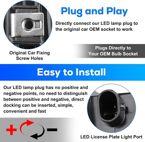 Linkstyle 2PCS Full LED License Plate Light, 24 LEDs, 6000K White, Waterproof, Compatible with Dodge Ram 1500 Trucks (2019-2023) in Saudi Arabia