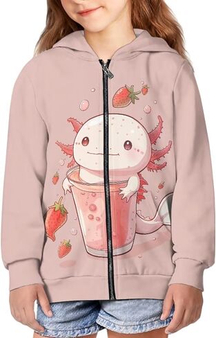 Girls' Fashion Hoodies & Sweatshirts Lightweight Girls Zip Up Sweatshirt Size 6-16 Fall Winter Jacket in Saudi Arabia