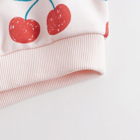 marc & janie Girls Long Lantern Sleeve Sweatshirts Cherry Printed Round Neck Shirts Soft Cute Pullover Tops 231238 in Kuwait