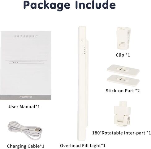 Overhead Rechargeable Fill Light with 3 Color Models and 5 Brightness Levels,Built-in 3600mAh Battery,with Adjustable Stand Can be Used for Outdoor Light,Video Meeting and Workbench Light. in Saudi Arabia