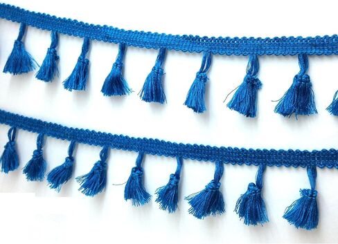 PEPPERLONELY 2 Yards Tassel Fringe Trim Cotton Lace for Women Dress, Cloth, Bags, Curtain, Home Decor and Other DIY Craft Supply, Red in Saudi Arabia