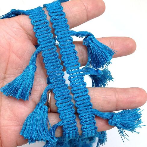 PEPPERLONELY 2 Yards Tassel Fringe Trim Cotton Lace for Women Dress, Cloth, Bags, Curtain, Home Decor and Other DIY Craft Supply, Red in Saudi Arabia