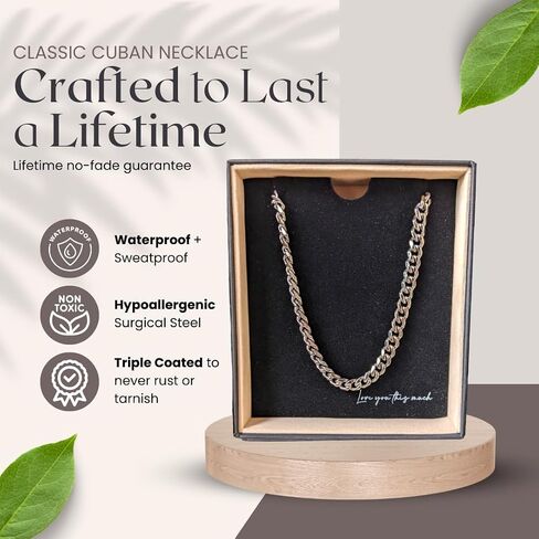 To My Man Steel Cuban Necklace, Meaningful Gift for Him, Romantic Gift for Boyfriend Long Distance, Small Sentimental Gift for Boyfriend, I Love My Boyfriend in Kuwait