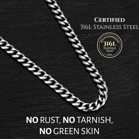 To My Man Steel Cuban Necklace, Meaningful Gift for Him, Romantic Gift for Boyfriend Long Distance, Small Sentimental Gift for Boyfriend, I Love My Boyfriend in Kuwait