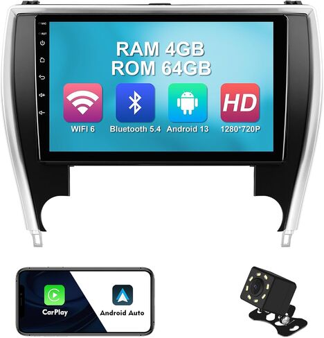 2+32G 10.1 بوصة Android 12 ستيريو سيارة لتويوتا كامري 2015-2017 IPS شاشة لمس راديو السيارة مع Carplay وAndroid Auto دعم كاميرا احتياطية GPS FM Navi BT SWC in Kuwait