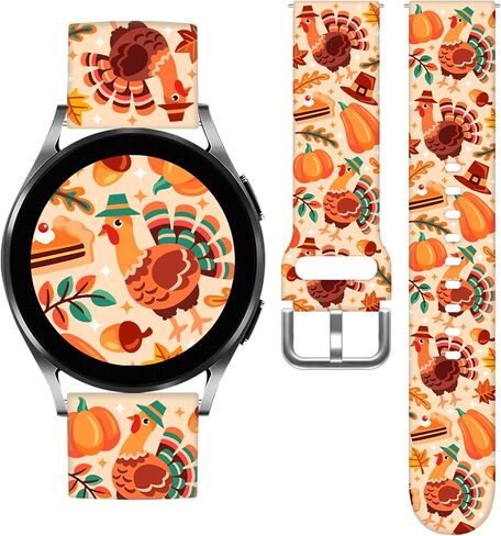Holidays Watch Bands Compatible with 40mm 44mm Samsung Galaxy Watch 7/6/ 5/4/ 5 Pro (45mm)/ 4 Classic (46mm)/ 3 (41mm)/ Active 2, 20mm Pattern Replacement Silicone Strap for Women in Saudi Arabia