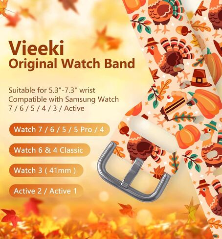 Holidays Watch Bands Compatible with 40mm 44mm Samsung Galaxy Watch 7/6/ 5/4/ 5 Pro (45mm)/ 4 Classic (46mm)/ 3 (41mm)/ Active 2, 20mm Pattern Replacement Silicone Strap for Women in Saudi Arabia
