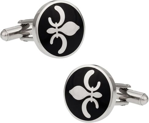 أزرار أكمام Cuff-Daddy Fleur De Lis مصنوعة من الفولاذ المقاوم للصدأ مع صندوق عرض in Kuwait